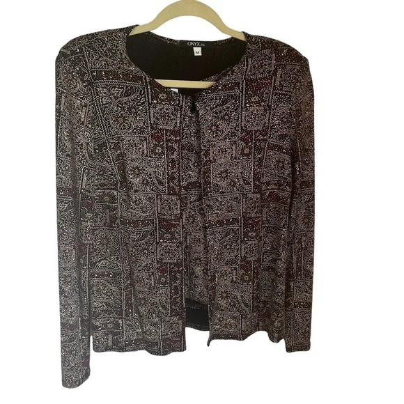 Onyx Nite Vintage Two Piece Jacket Set size M sparkly fancy elegant holiday - Picture 1 of 7